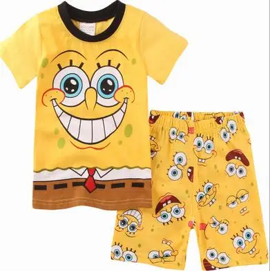 

Kids Summer Sleepwear Sets Boy Cartoon Cotton Pajamas Sets Children Boys Girls Nightwear Clothes Cotton Tees+Shorts 2pcs Outfits