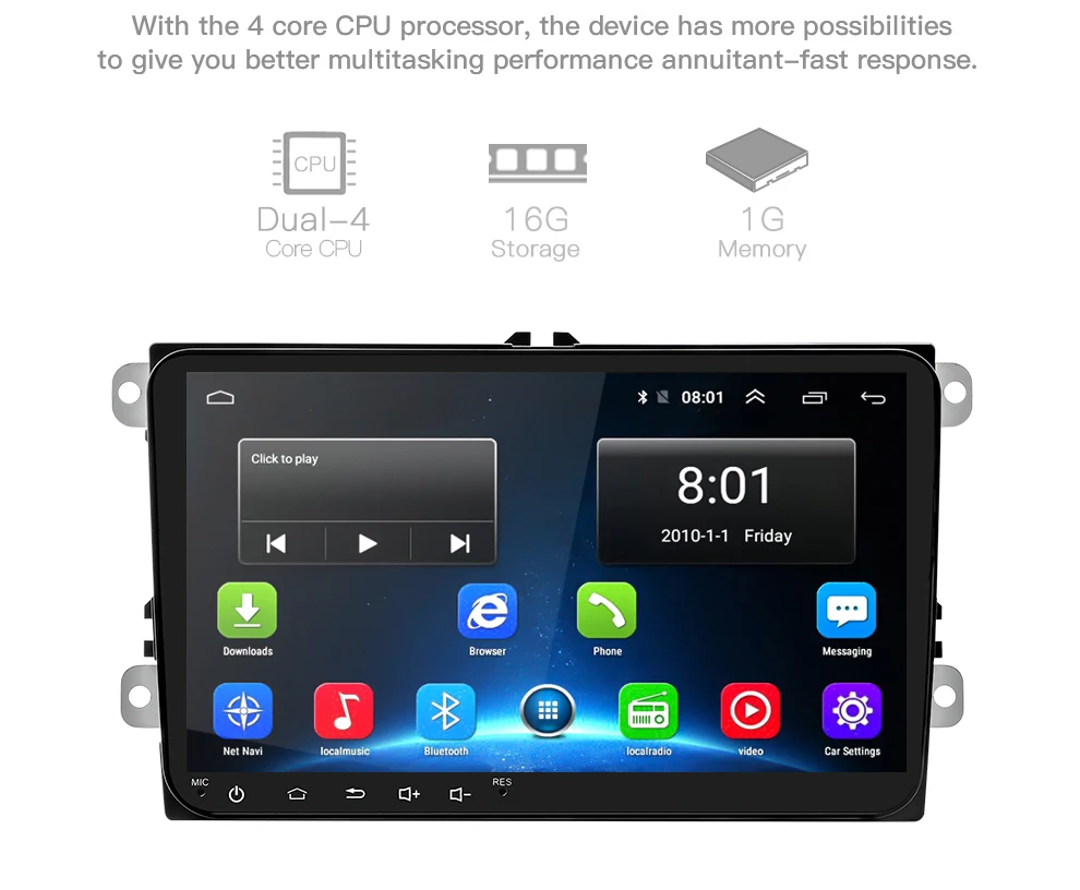 Sale 2Din 2G(RAM)+32G(ROM) Android car radio 6.0 GPS Navigation Car Autoradio Player For Skoda SEAT Passat Volkswagen Wifi Bluetooth 3