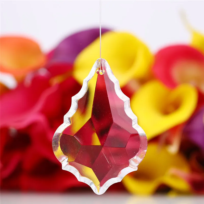 

5PCS Clear Maple Leaf Crystal Ball Prism Suncatcher Lamp Pendant Decor 48mm / 63mm Crystal Lamp Accessories