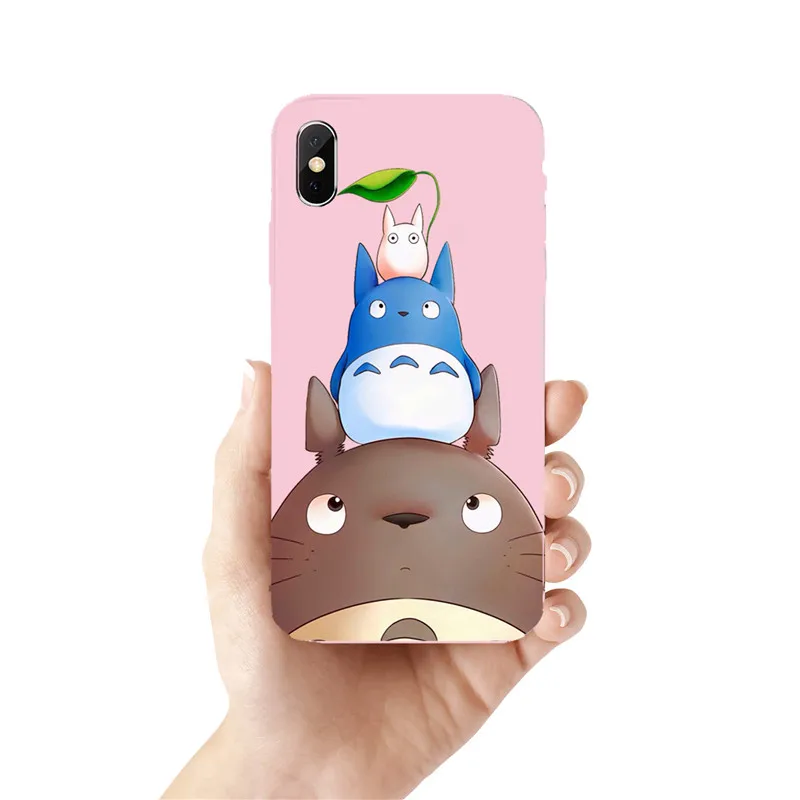 Bonito Kawaii Totoro аниме Ghibli Миядзаки A Viagem de Chihiro Kaonashi TPU Macio Caso de Telefone кларо Para iPhone 6S 7 8 X