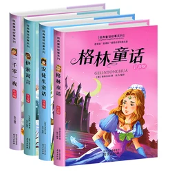 Livre de conte de fées vert pour enfants, inspiré des contes de fées d'anderson, une nuit et mille, inspiré de Aesop, 4 pièces/ensemble 