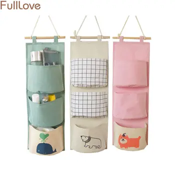 

19.5*58.5cm Wall Cartoon Hanging Organizer 3 Pockets Sundries Cosmetic Bag Wardrobe Organizers 2019 Home Storage & Organization