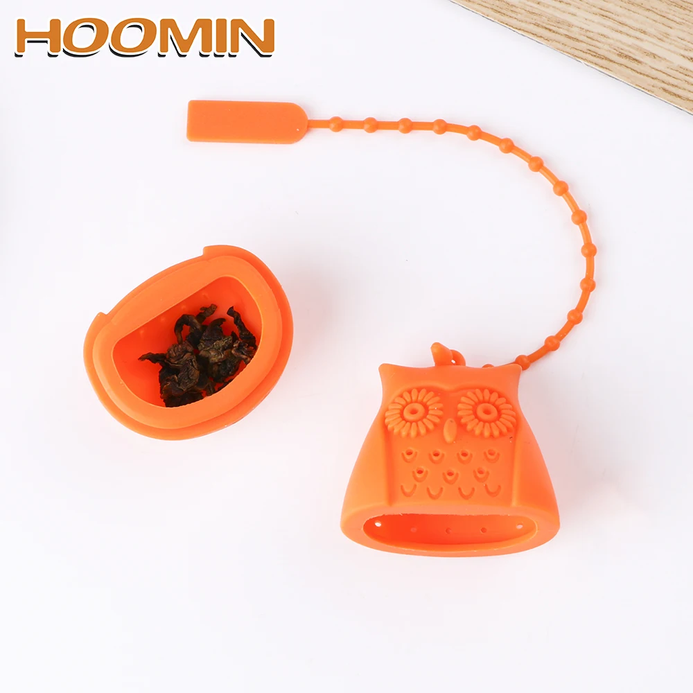 

HOOMIN Tea Strainer Filter Silicone Tea Infuser Cute Empty Tea Bags Teaware Owl Shape Creative Kitchen Tools