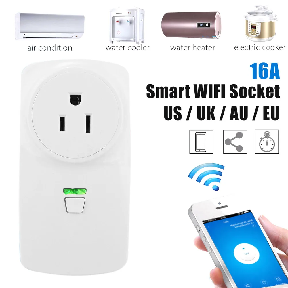 

16A Wifi Wireless Remote Smart Switch Socket Plug Outlet Timer APP for ECHO ALEXA Google Home --M25