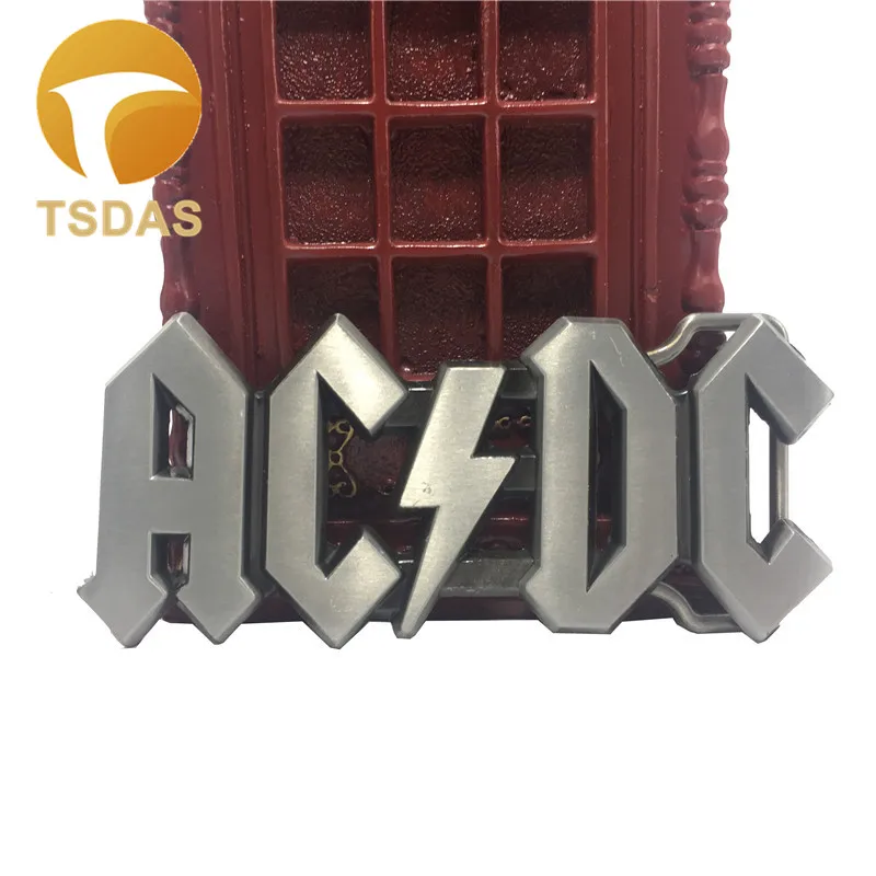 Модная серебряная пряжка для ремня логотип ACDC панк-рок группа музыкальный стиль мужской металлический ремень пряжка с пряжкой