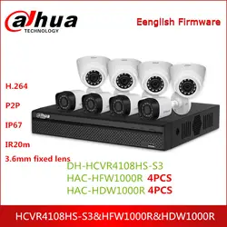 Dahua HDCVI камера комплект с HCVR4108HS-S3 HDCVI камера HAC-HFW1000R HAC-HDW1000R 720P P2P система наблюдения