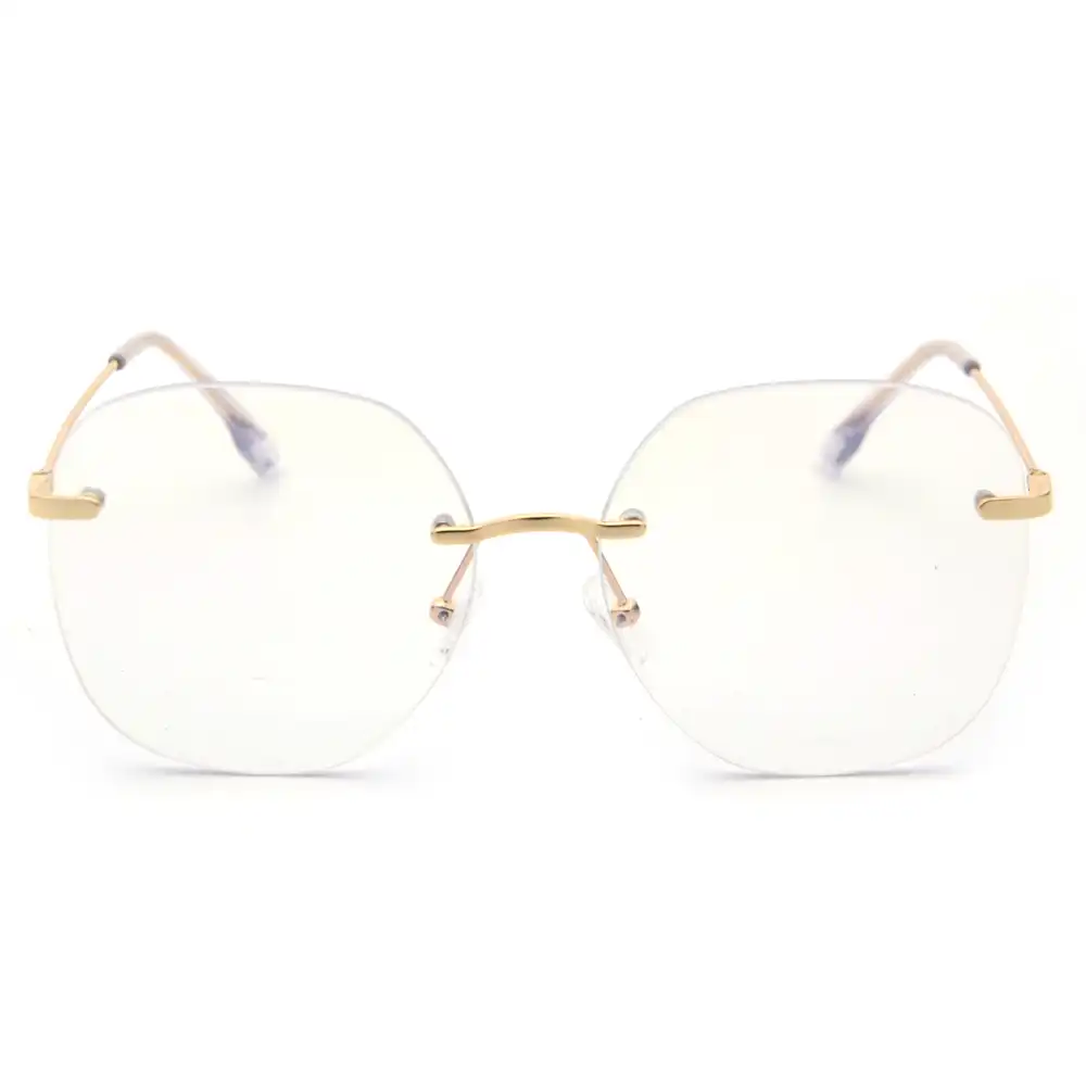 large rimless eyeglasses