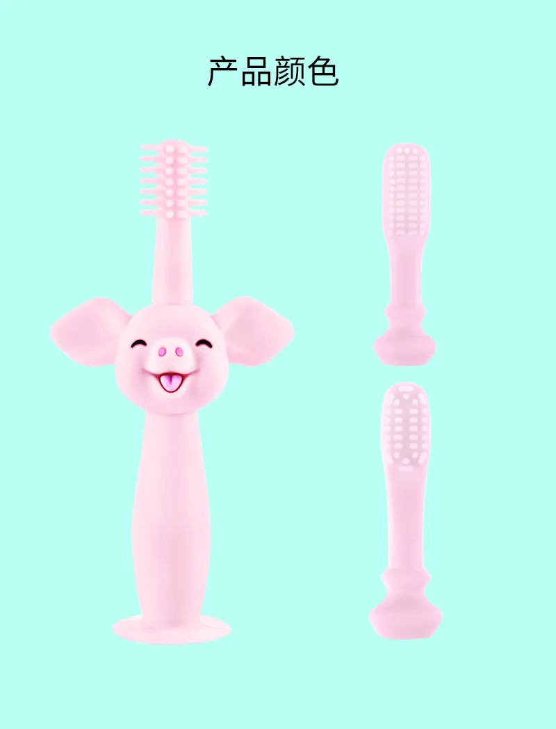 1PC Kids Soft silicone baby toothbrush Baby Children Dental Oral Care Tooth Brush Tool Baby kid Animals tooth brus (10)
