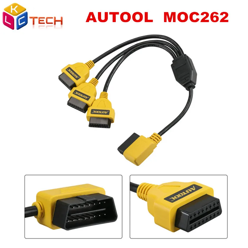 Кабель переходник AUTOOL OBD2 1 3 50 см разветвитель Y образный кабель J1962M в J1962F