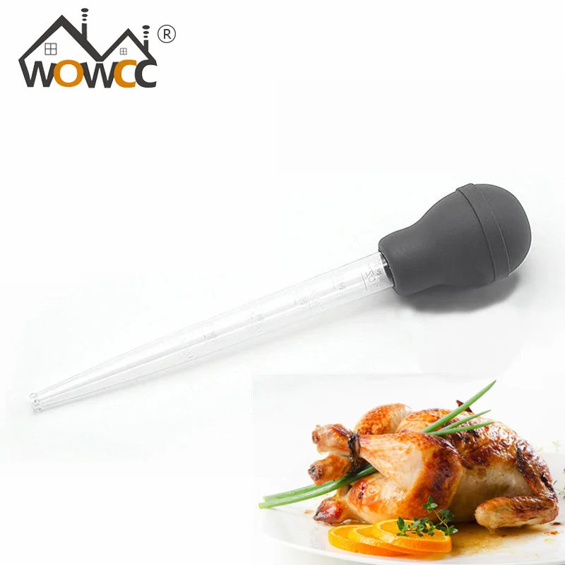 WOWCC 30ml Plastic Turkey Baster With A Large Silicone Bulb Easy Barbecue Cooking Tools Kitchen