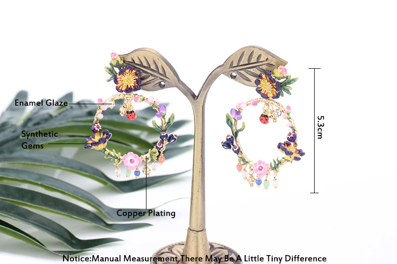 MISHA роскошные женские серьги ручной работы, эмалированные глазурные цветы, имитация драгоценных камней, ювелирные изделия в винтажном стиле, подарки для девочек 507