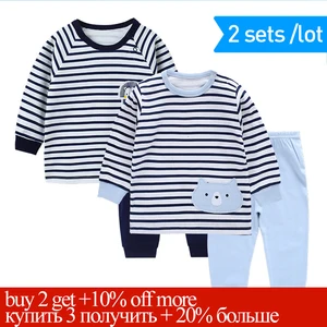 Весенняя Пижама для маленьких мальчиков Детский пижамный комплект Детские пижамы хлопковые пижамы Пижамы для маленьких мальчиков для мальчиковая Пижама пижамы для девочек - изображение