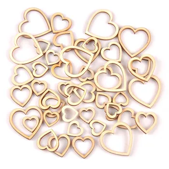 

Wooden mixed hollowed Heart For Arts Scrapbooking Embellishments Crafts DIY handicraft Decoration Wedding Decor 50pcs mt2148