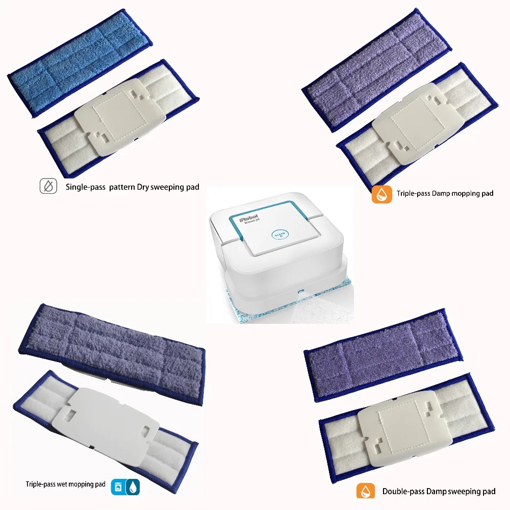

6pcs/lot Replacement Washable wet / damp / dry sweeping Pads mopping pads for iRobot Braava Jet 240 mop pads