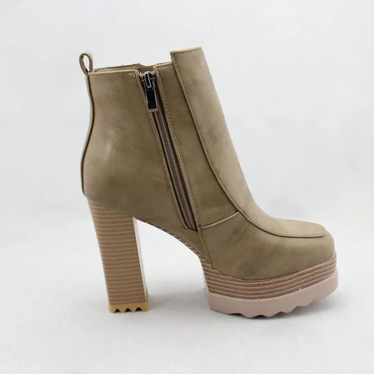 New Women High Heels Ankle Boots Zipper Casual Platform Shoes Woman Fashion Motorcycle Boots Girls Warm Autumn Winter Botas 2017 (16)