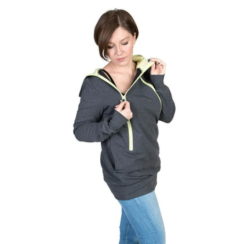 ZITENGHEER/свитер с капюшоном для родителей, осенняя переноска-кенгуру, женские пуловеры, Одежда для беременных женщин