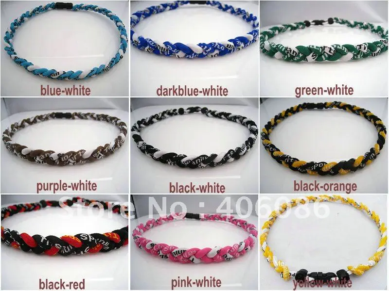 Titanium Tornado Sports Braided Rope Necklace 18/" 20/" 22/" BLUE BLACK WHITE