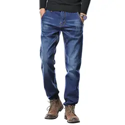 2019 Весна и лето мужская мода повседневные джинсы среднего возраста мужские свободные джинсы Анти-кража карманные мужские брюки плюс