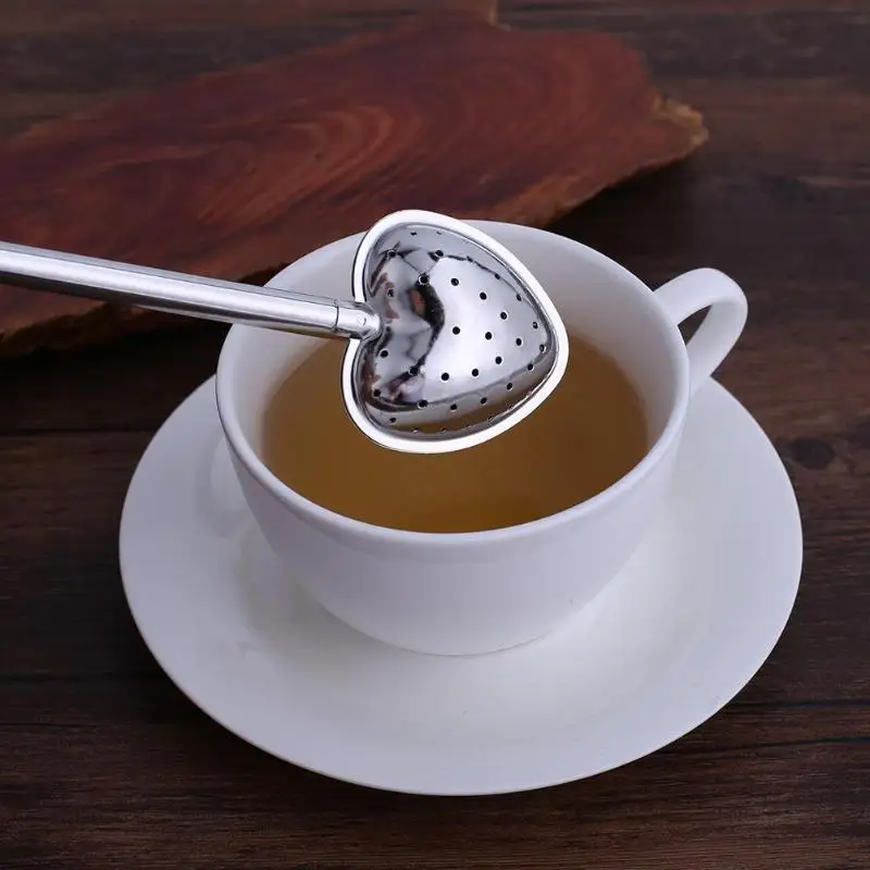 Stainless Steel Heart Tea Infuser Mesh Diffuser Spice Leaf Strainer Filter