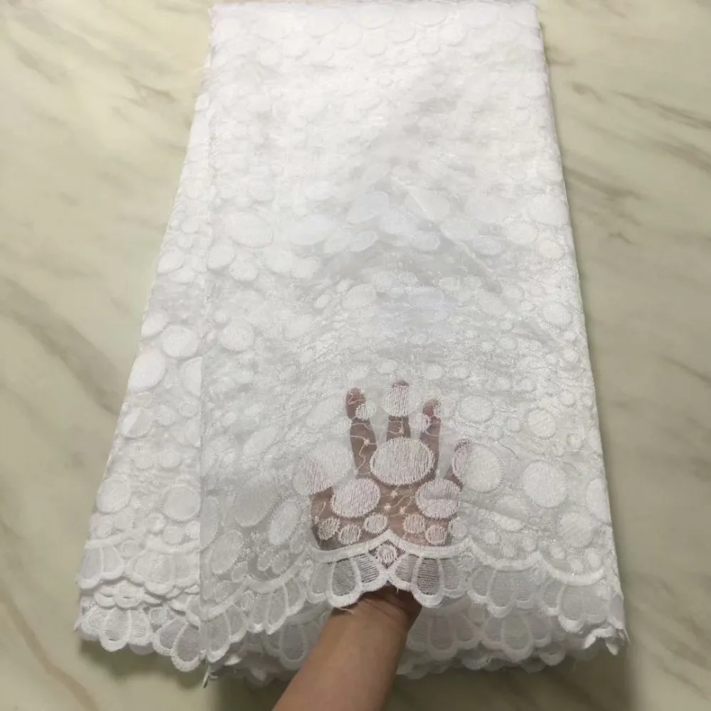 

white African Lace Fabric 2019 Embroidered Nigerian Laces Fabric Bridal High Quality French Tulle Lace Fabric For Women Dress