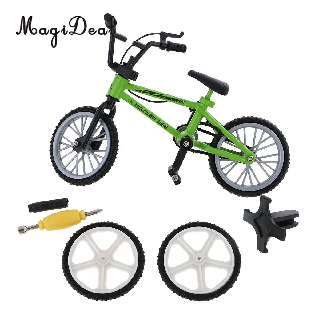 MIni Alloy Finger Mountain Bike Bicycle with Spare Tires for Children Kids Novelty Christmas Gift Collection Desk Table Decor