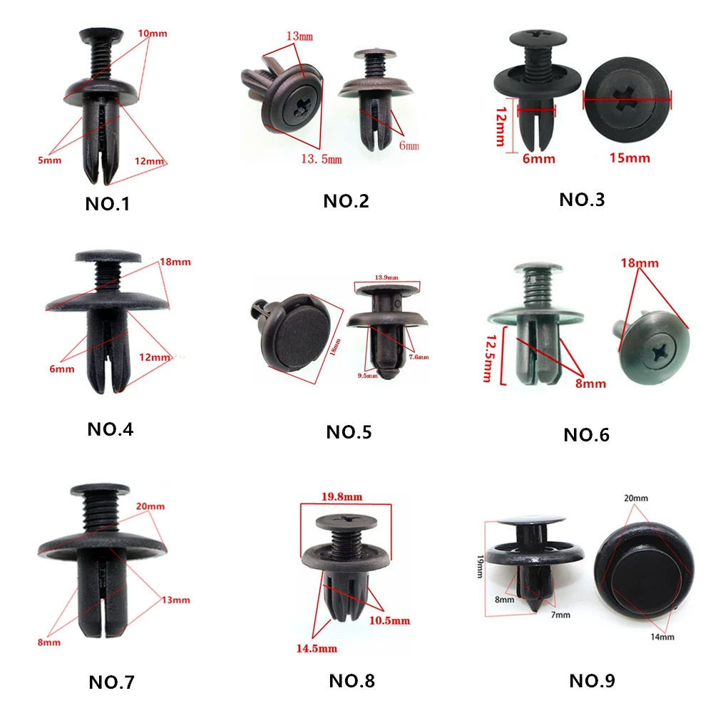 20 шт Смешанное автоматическое пластиковое крепление зажимы для бампера двери крыло крышка багажника CD DVD консоли винтовые заклепки
