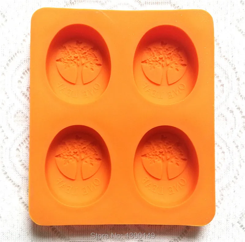 Craft Art Silicone 3D Olive Tree Soap Mold DIY oval grooves DIY handmade soap mould  four lattices oval olive tree design