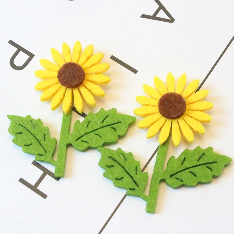 

AVEBIEN New 50pcs Sunflower DIY Craft Decorations Accessories Gift/Bags/Cup/Box Sunflower Nonwovens Fabric Handmade Accessories