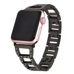Подходит для Apple Watch ремешок из нержавеющей стали для Applewatch трапециевидный Алмазный металлический ремешок из нержавеющей стали для Iwatch