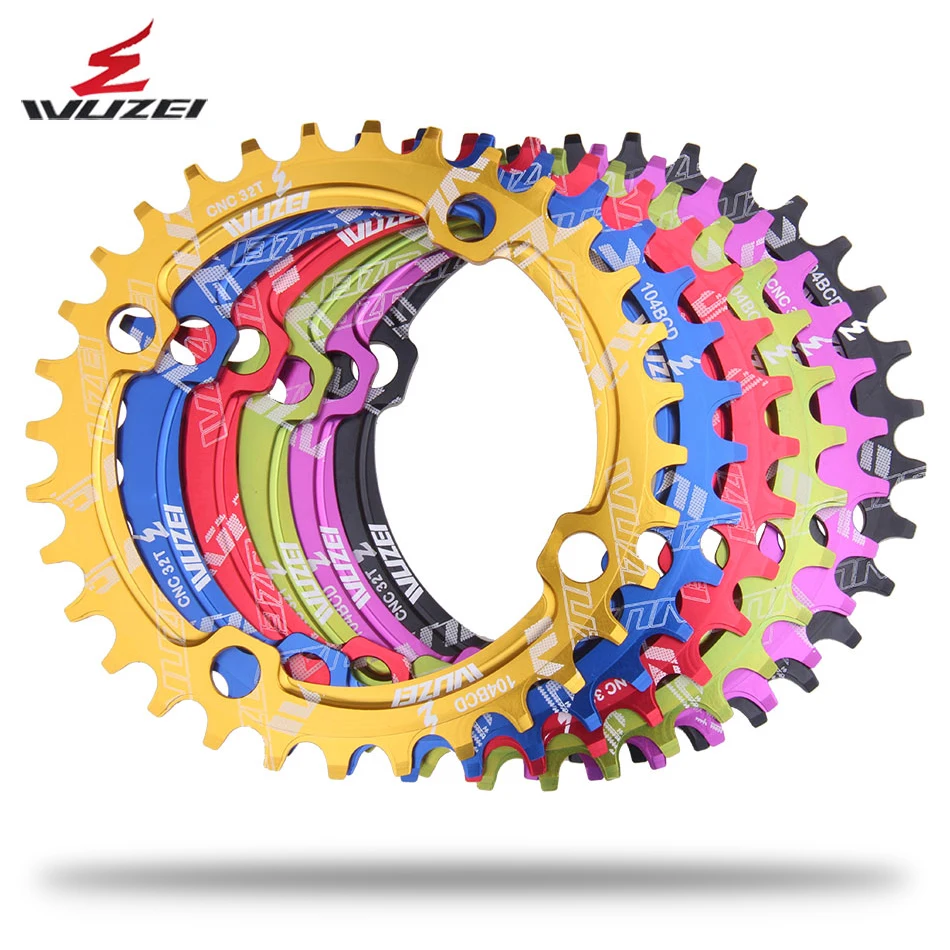 

Single 1 speed system Narrow Wide chainring 104 BCD ROUND 32T 34T 36T 38T for MTB 11s 10s 9s 1*11 Crankset Chainwheel Ring