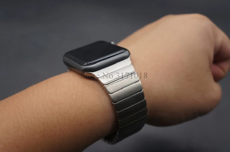 Роскошные нержавеющая сталь браслет из звеньев для apple watch Series 1 2 3 ремешок 38 мм 42 Бабочка Пряжка металлический