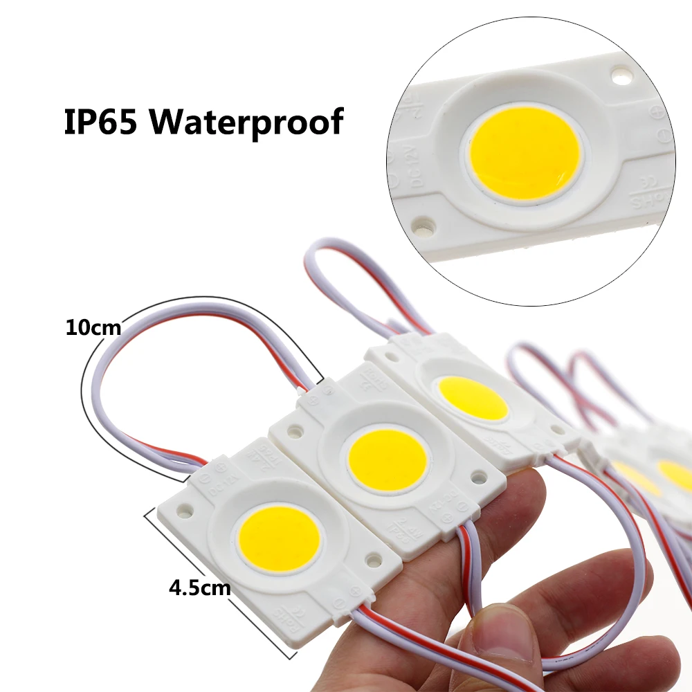 Длиной в Пол, с бусинами COB 2,4 W DC12V IP65 Водонепроницаемый DIY светодиодный модуль Подсветка для наружной рекламы светящиеся знаки 20 шт./лот