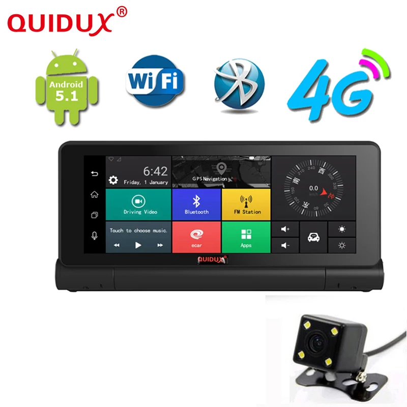 QUIDUX 7 1080P Android 5 1 4G WIFI font b GPS b font Navigation font b