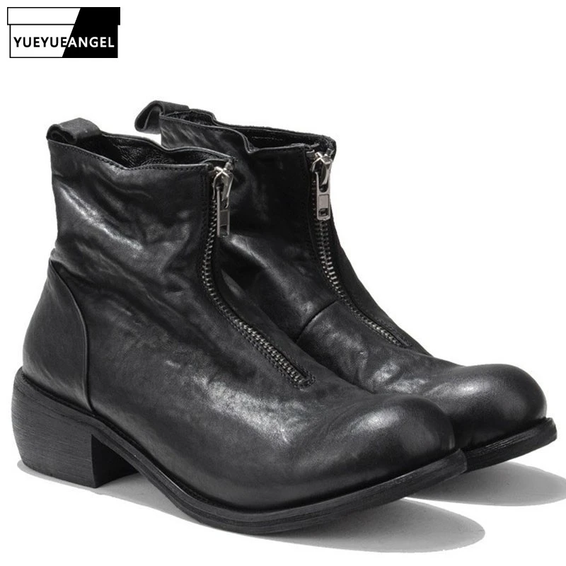 mens chunky heel boots