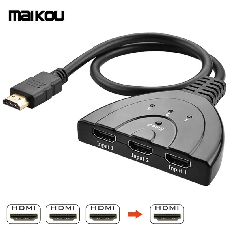 

Maikou HDMI 3X1 3-in-1-out HDMI Switch 1080P HD Hub