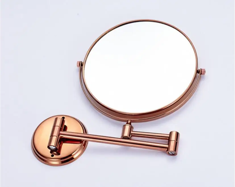 Bathroom Mirror Wall Mounted 8 inch Brass 3X/1X Magnifying Mirror Folding Rose gold/Gold Makeup Mirror Cosmetic Mirror Lady Gift