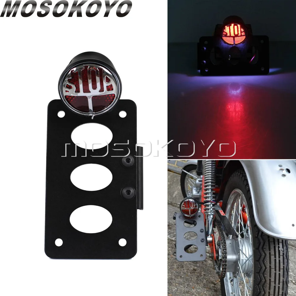 Side Axle License Plate Bracket LED Tail Lights Number Plates Holder