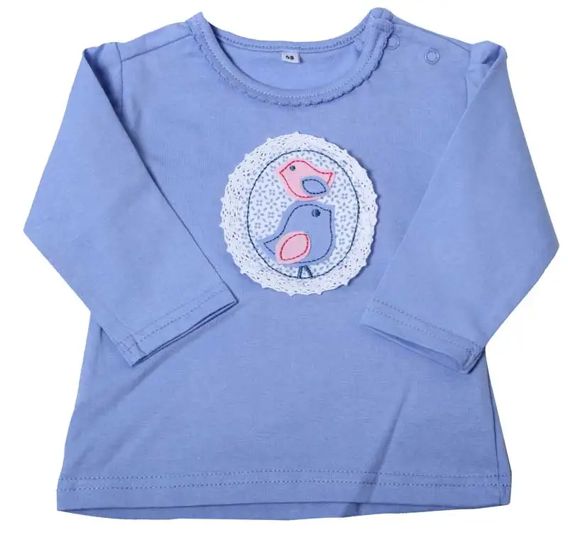 Футболка для малышей футболки с длинными рукавами для новорожденных мальчиков и девочек возрастом от 0 до 6 месяцев, топы с милой птичкой, одежда белого и голубого цвета с героями мультфильмов