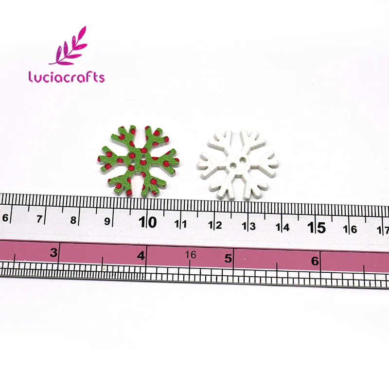 Lucia crafts 12 шт. 17 мм/18 мм/25 мм рождественские снежинки с 2 отверстиями искусственные