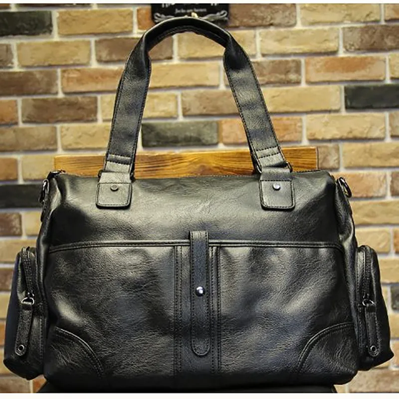 

Men's shoulder bag soft PU material British fashion casual style high quality multi-function large capacity design