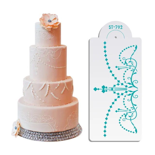 Sugarcraft Chandelier Cake Stencil Decorating Tools Wedding Sugarcraft Chandelier Cake Stencil Decorating Tools Wedding Decoration Fondant Mold Plastic Template Bakeware