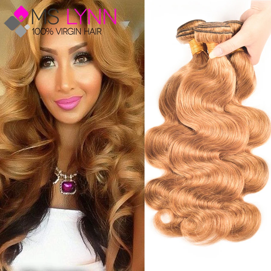 

mslynn Honey Blonde Peruvian Virgin Hair Body Wave 3 Bundles,Peruvian Body Wave Blonde Bundles Wet And Wavy Human Hair Bundles