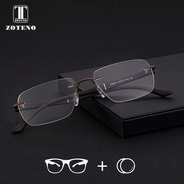 Rimless Prescription Eyewear Men Progressive Multifocal Photochromic
