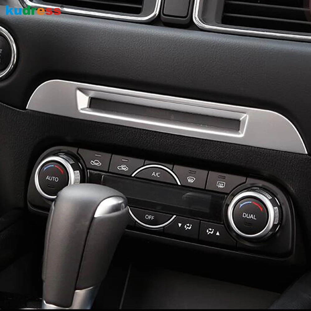 

For Mazda CX5 CX-5 KF 2017 2018 2019 Accesssories Dashboard Console CD Volume Switch Cover Trim Frame Sticker Car Styling