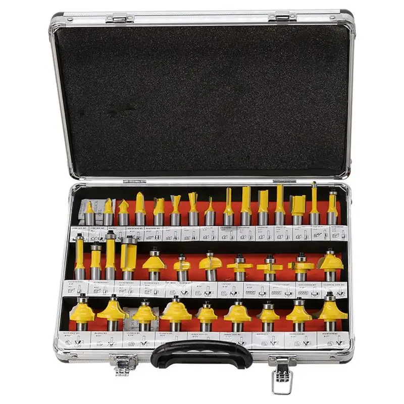 

35Pcs/Set 1/2 Inch Shank High-Grade Alloy Milling Cutter Router Bit Set Woodworking Tool In Case
