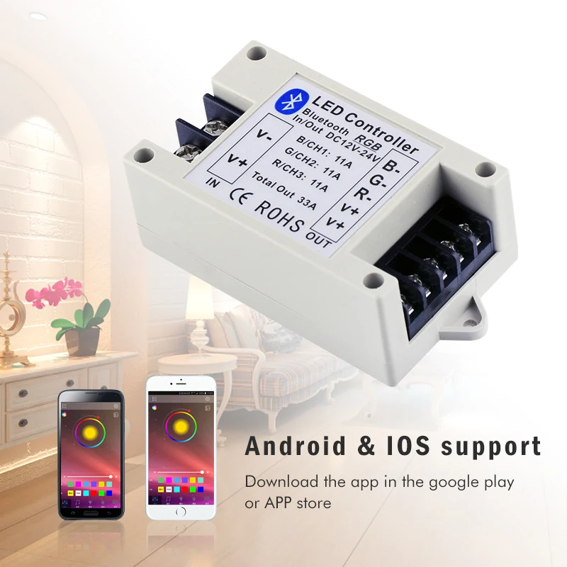 Bluetooth контроллер 400 Вт/800 Вт 3 канала|led rgb bluetooth control|rgb bluetoothbluetooth controller |