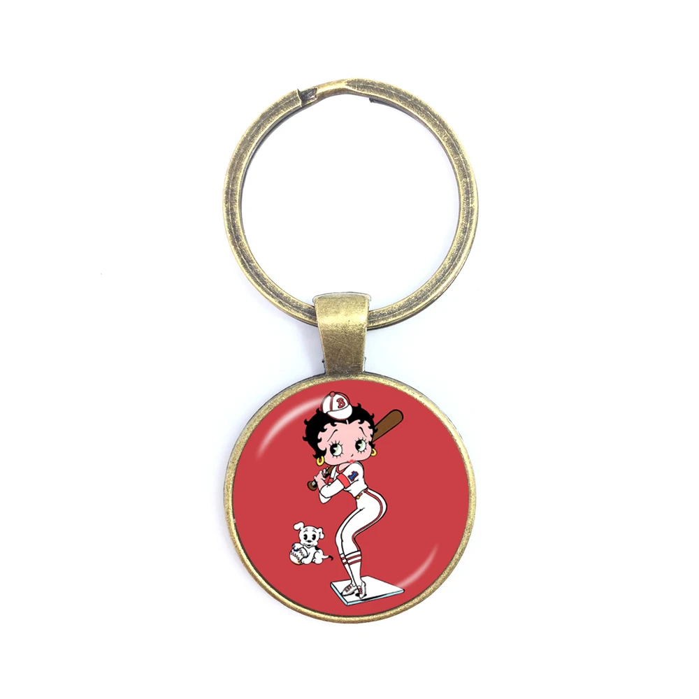 Новинка 2018 Naive и Sexy Hyperbole Betty Boop Series узор 25 мм круглый стеклянный кабошон брелок