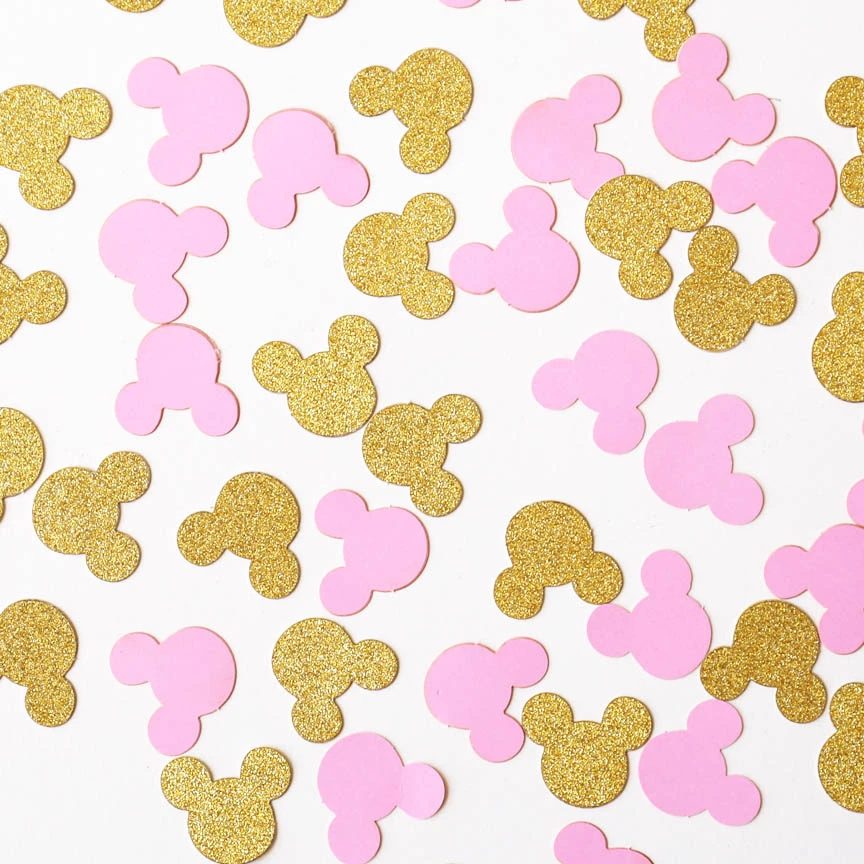 1 Pouce Glitter Rose Et Or Confettis Minnie Fete D Anniversaire De La Souris Minnie Confettis Table Scatter Dessert Table Aliexpress