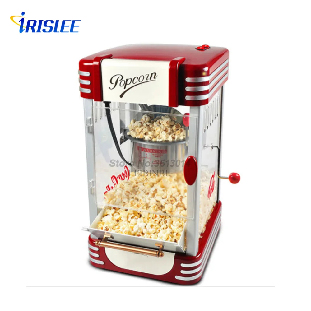 best Household Electric Popcorn Maker Machine Automatic Red Corn Popper