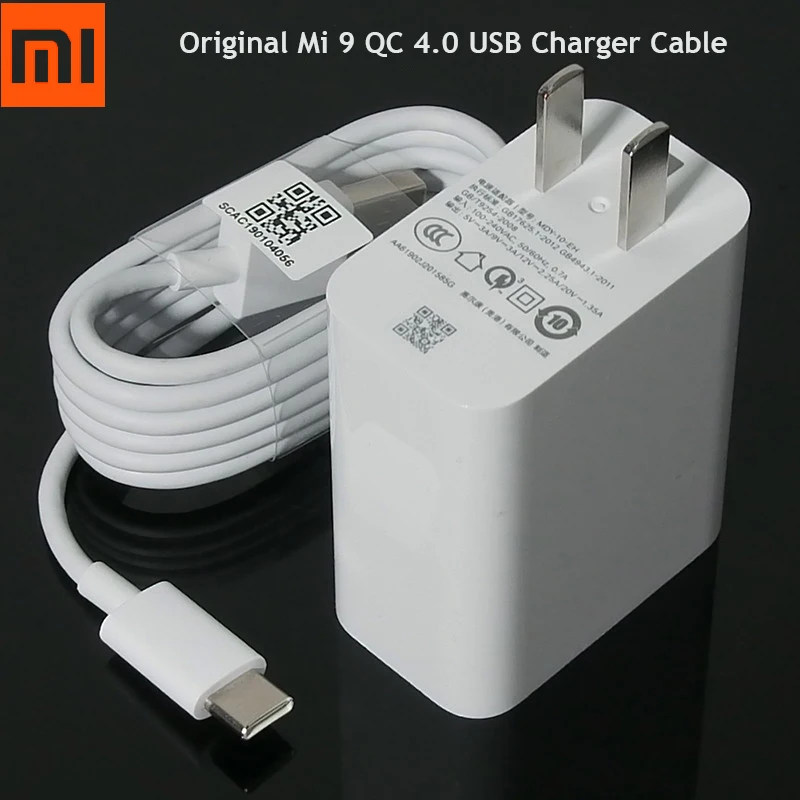 

Original Xiaomi 9 27W QC 4.0 Fast Wall Charger 100cm Type C USB Cable For Mi 9 Se 8 Se Max 3/Mix 3/Redmi note 7 pro Pocophone f1